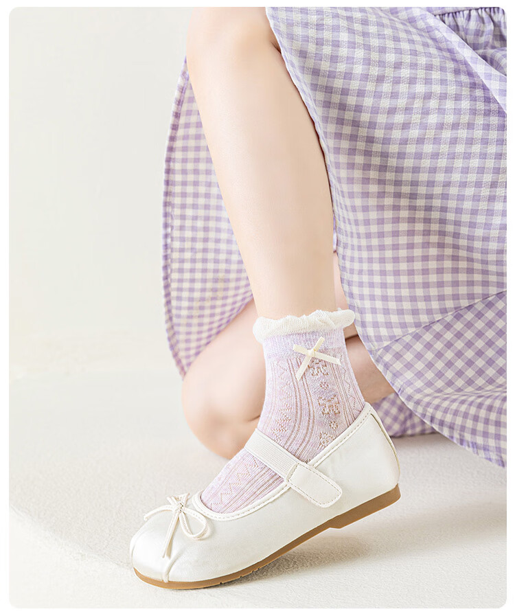 Little Pig Banner Sweet Princess Socks Girls Summer Mesh Thin Cute Bow A-Class High Elastic Seamless Non-Binding 10