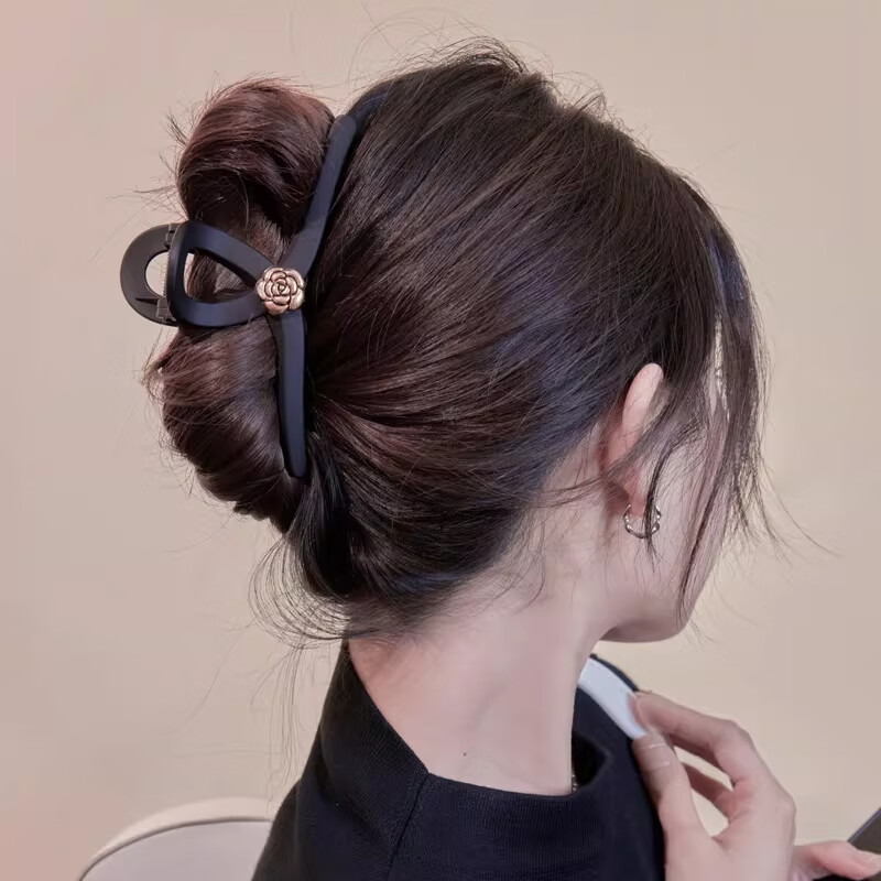 Idair Vintage French Camellia Hair Clip Women's Shark Clip Elegant Hairpin Birthday Gift 3