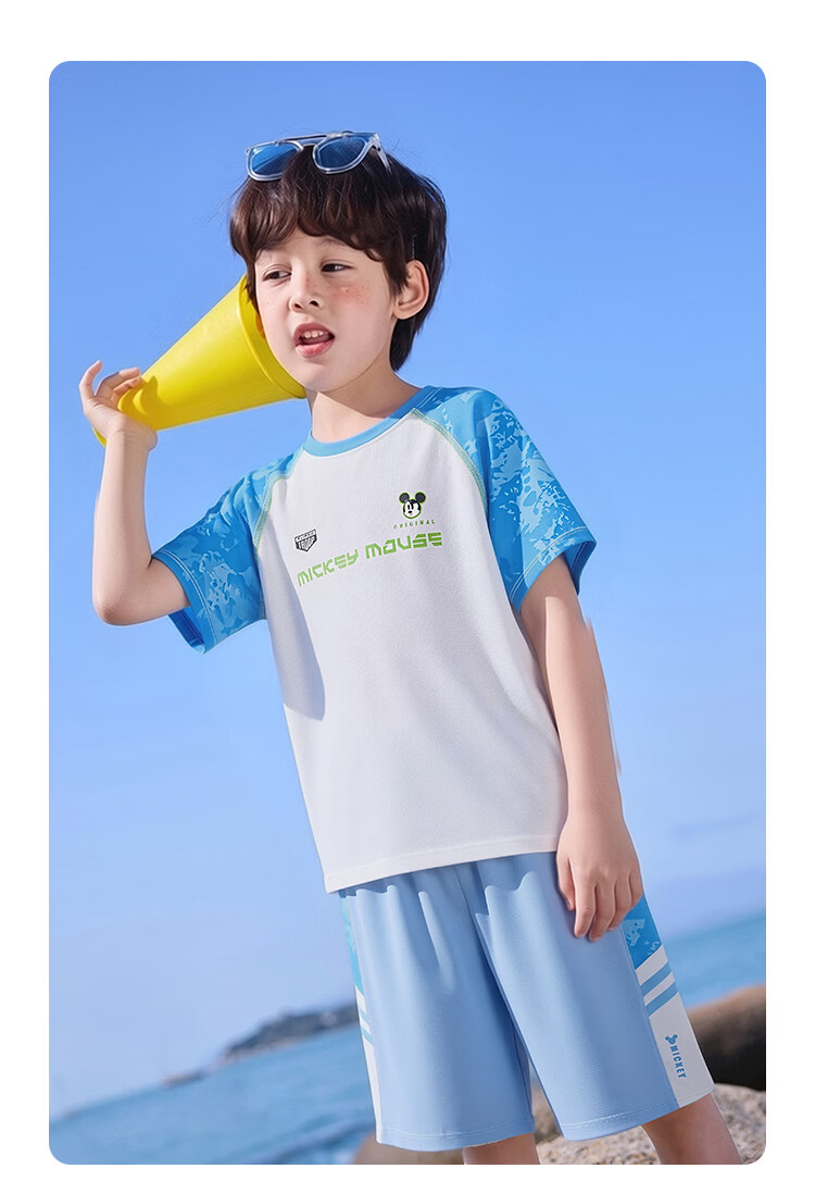 Disney Kids Summer Outfit 2026 New Outdoor Sports Casual Set Purple Tie-Dye Size 110 20