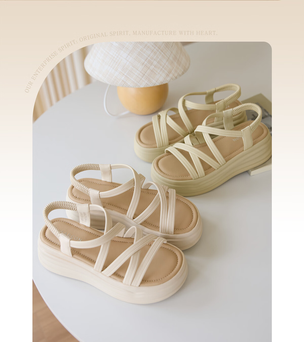 Eierkang Women's Thick-Soled Height-Increasing Roman Sandals Versatile Platform Beach Sandals 27592W Light Green Size 37 2