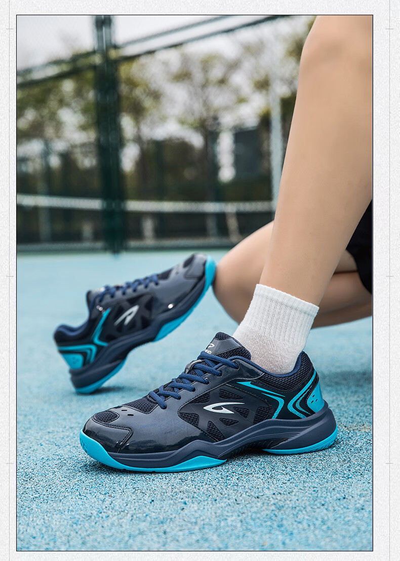 Dareway Unisex Badminton Shoes Shock Absorption Comfortable Stable Support Breathable Competition Training Sports Shoes White Lake Blue Size 45 15