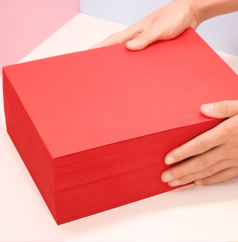 迦南歌基 红色a4打印纸大红色a4纸80g彩色复印纸a5红色纸70g彩纸红色