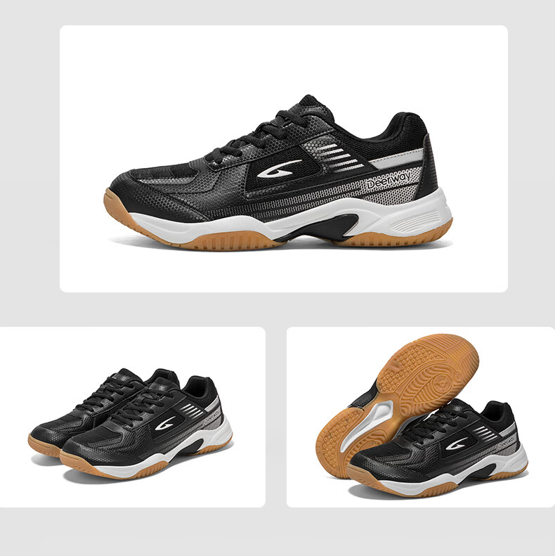 Delhui Badminton Shoes Unisex Student Professional Competition Breathable Durable Non-slip Training Sports Shoes Gray Blue Size 39 14