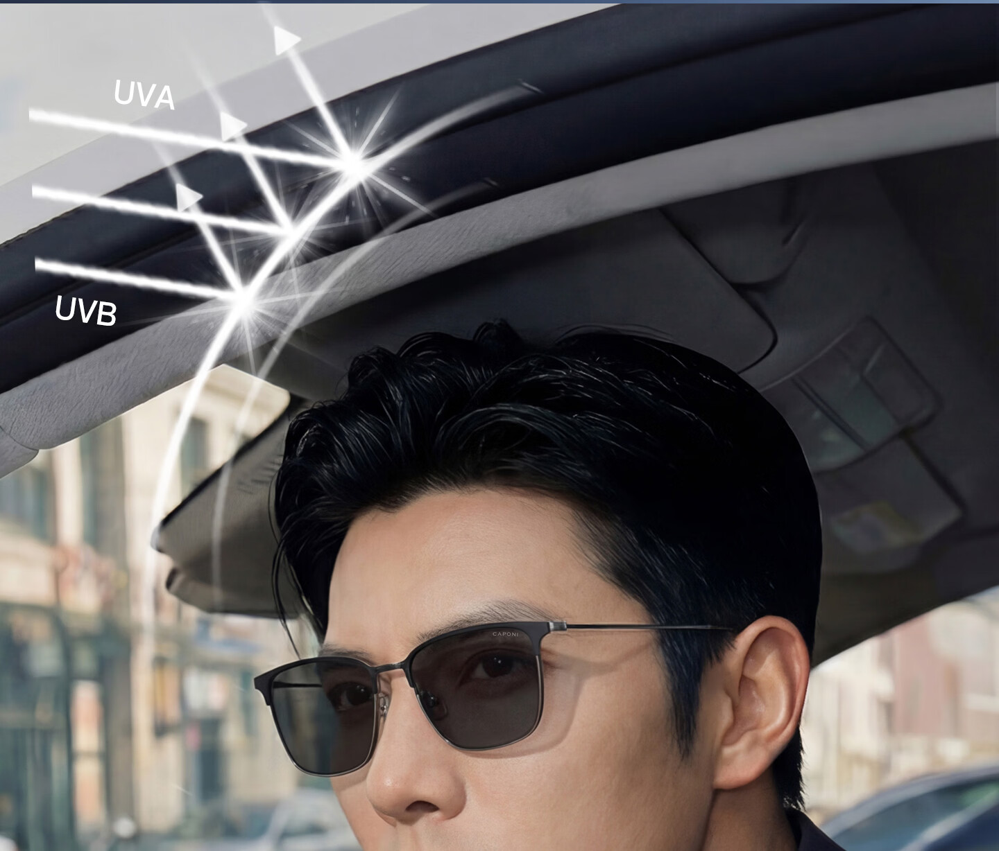 CAPONI Polarized Men's Brow Frame Photochromic Sunglasses Day and Night Driving UV Protection Anti-Glare Fishing Sunglasses 18