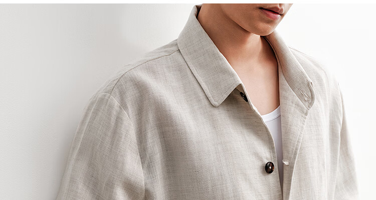 HAUT TON Vintage Style Linen Lyocell Knit Casual Jacket Men's Coat 2026 Spring Autumn Cardigan Shirt 6046 12