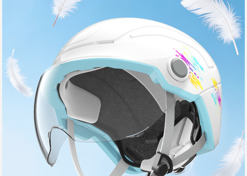 AD New National Standard Class A 3C Certified Electric Vehicle Helmet for Men and Women Summer Lightweight Safety Cap Four-Season Universal Motorcycle Half Helmet Ultra-Light Integrated Molding 212 Pi 7