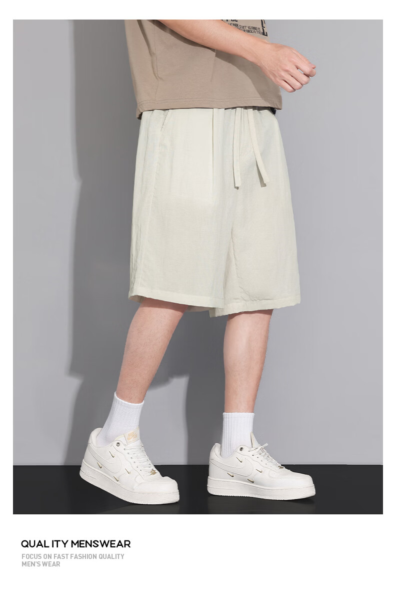 FARUISHI Men's Summer Thin High-End Linen Five-Point Straight-Leg Shorts Plus Size Casual Pants Card 6XL 18