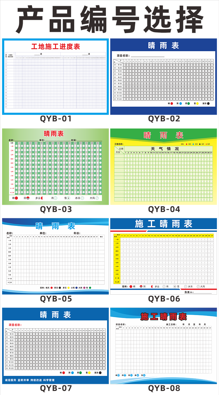 工地施工晴雨表標識牌工程現場進度表天氣變化日曆海報牆貼紙定製施工