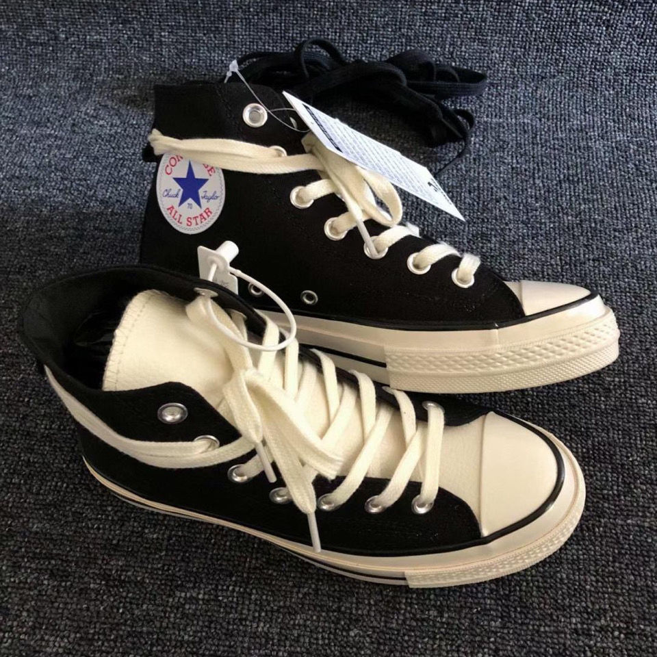 智妤纯原拼色fog联名帆布鞋黑白灰高帮板鞋休闲运动学生百搭男女情侣