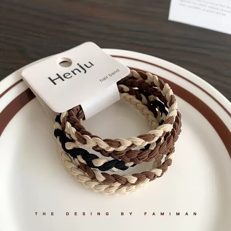 Dongyi Selected Children's Day Gift Hair Tie Simple Braided Ponytail Holder Elastic Hair Band High Elasticity Hair Accessory 3