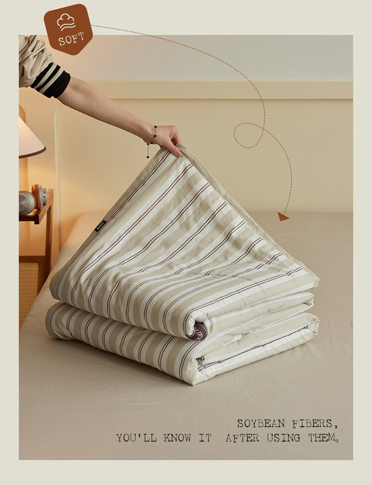 Dohia Summer Cooling Quilt, Class A 50% Soy Fiber Air Conditioning Quilt, Washable Summer Blanket, 203*229cm 14