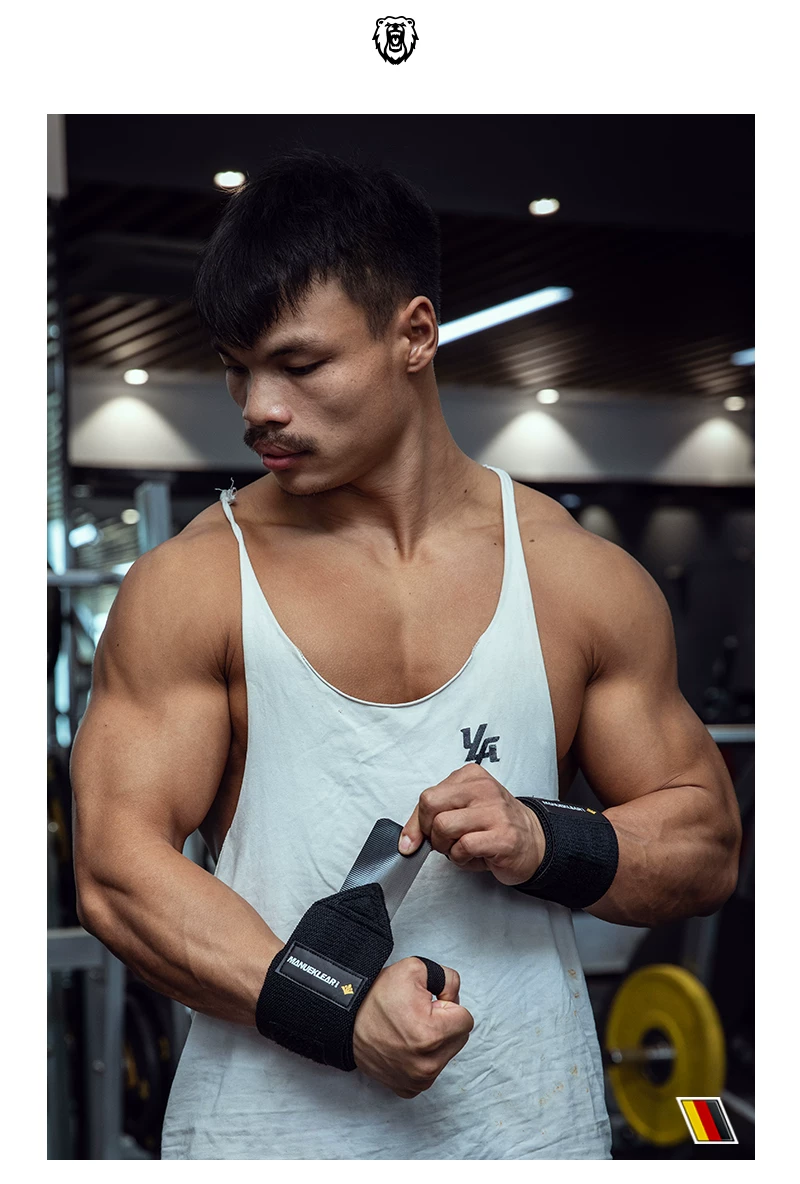 M MANUEKLEAR Fitness Wrist Support for Men, Resistance Band for Wrist Injury, Strength Training Wrist Strap, Bench Press-Specific Elastic Compression Sleeve 7
