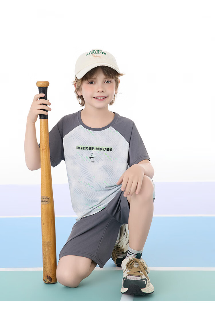 Disney Kids Summer Outfit 2026 New Outdoor Sports Casual Set Purple Tie-Dye Size 110 41
