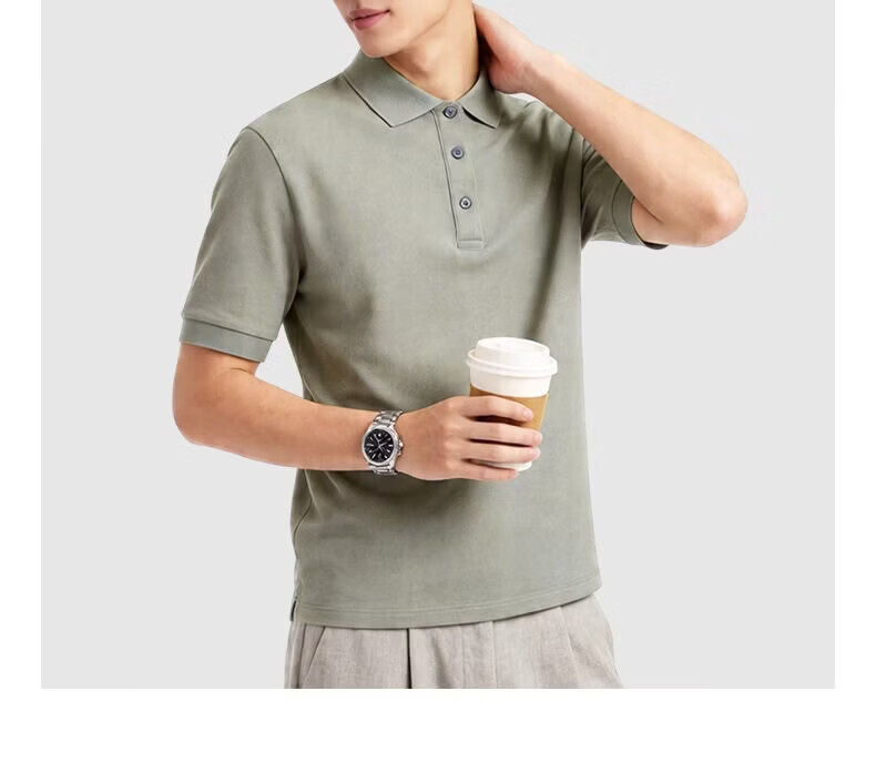JD FASHION JD Self-Operated 7A Antibacterial Men's Short Sleeve Polo Shirt Breathable High-End Casual Light Business Spring Summer T-Shirt 13