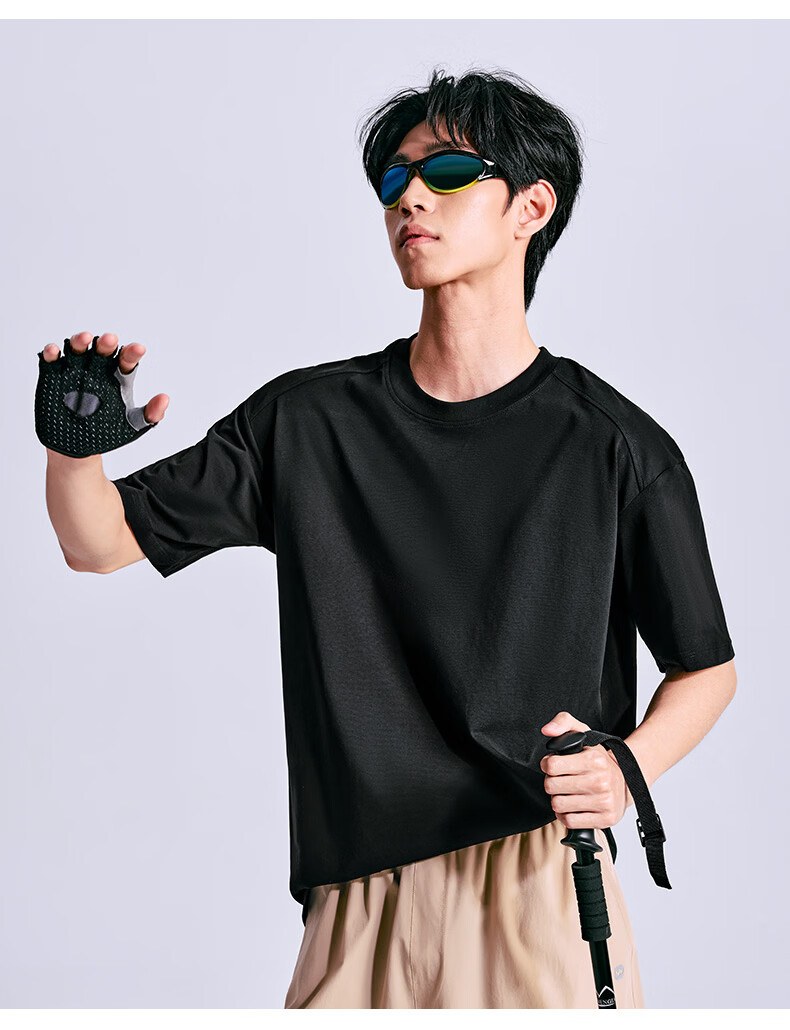 Clothing Cool Feeling Breathable Moisture-Wicking Skin-Friendly Stretch Comfortable Unisex T-Shirt Sports Short Sleeve Couple Style Khaki XL 22