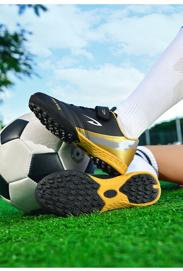 DEERWAY Kids Soccer Shoes Studded Cleats for Boys and Girls Ages 6-12 Non-slip Durable Training and Match Shoes Coral Orange Size 36 11