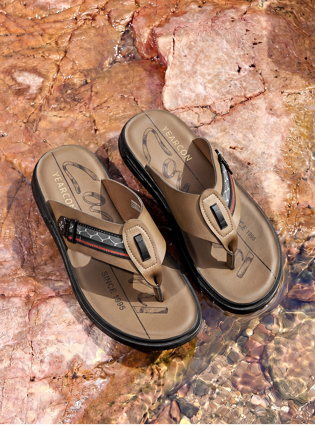 Eierkang Men's Fashion Casual Flip Flop Sandals 96295W Black Size 42 1