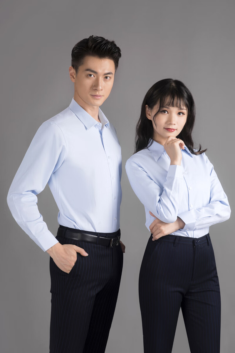 中国建设银行工作服建行工作服男士长短袖衬衫行服浅衬衣工服商务工装