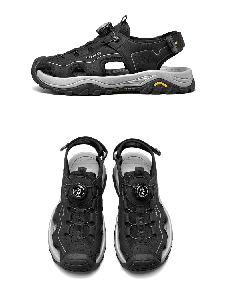 Eierkang Men's Casual Creek Walking Sandals Outdoor Sports Closed-Toe Beach Shoes Black 41 61867W 18