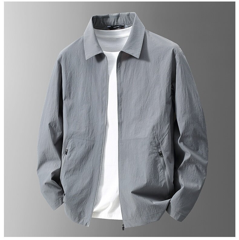 Luozi High-End Men's Sun Protection Jacket, Summer Ice Silk New Style Lightweight Casual Sun Protection Coat, Khaki Color, Size 170 19