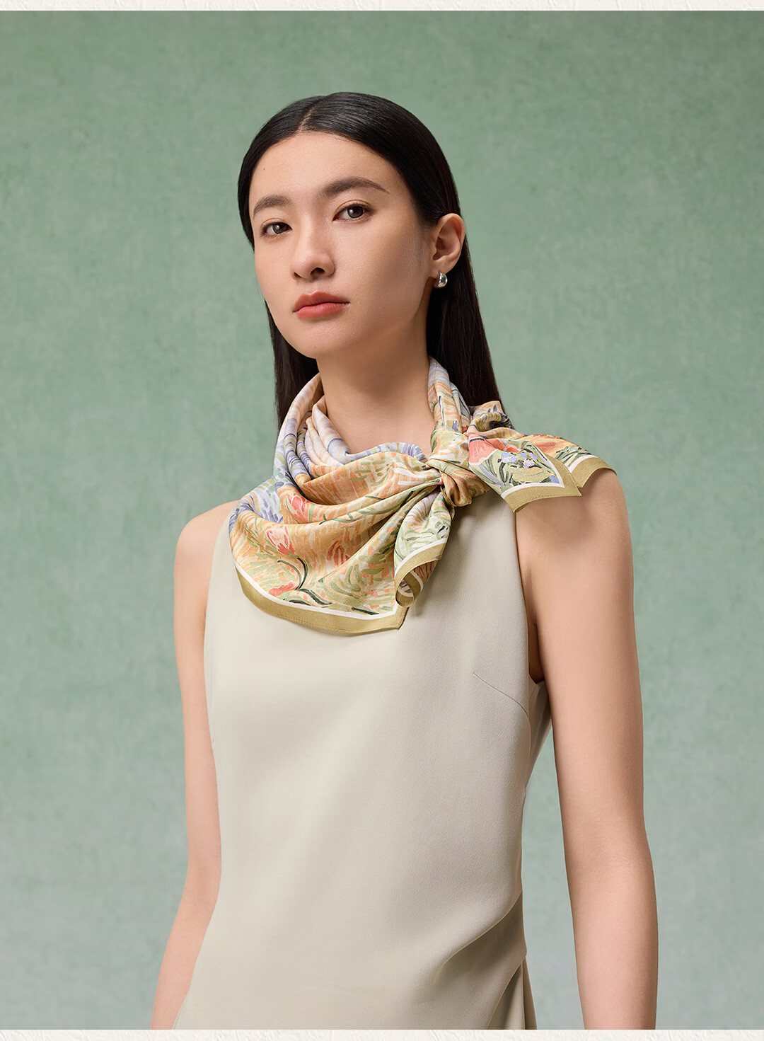 Shanghai Story Spring New 100% Mulberry Silk Scarf Genuine Silk Shawl Birthday Gift for Mom and Girlfriend Women's Silk Scarf Wrap 8