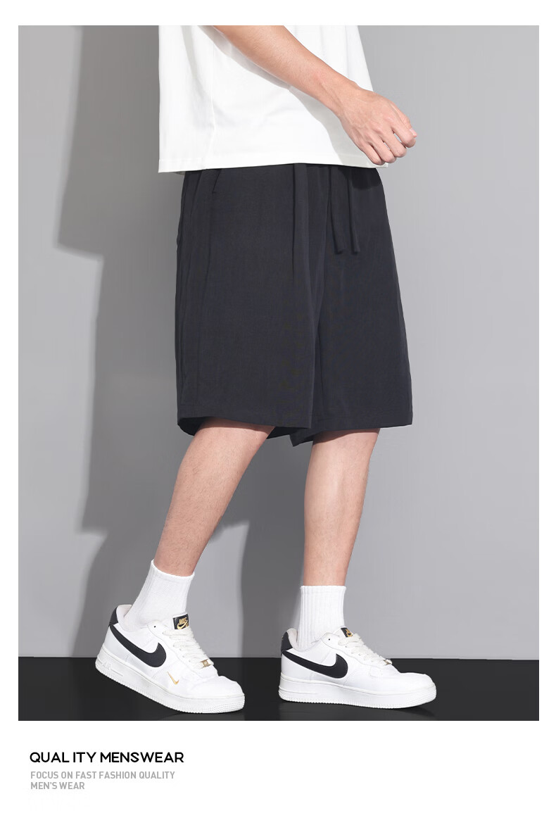 FARUISHI Men's Summer Thin High-End Linen Five-Point Straight-Leg Shorts Plus Size Casual Pants Card 6XL 28