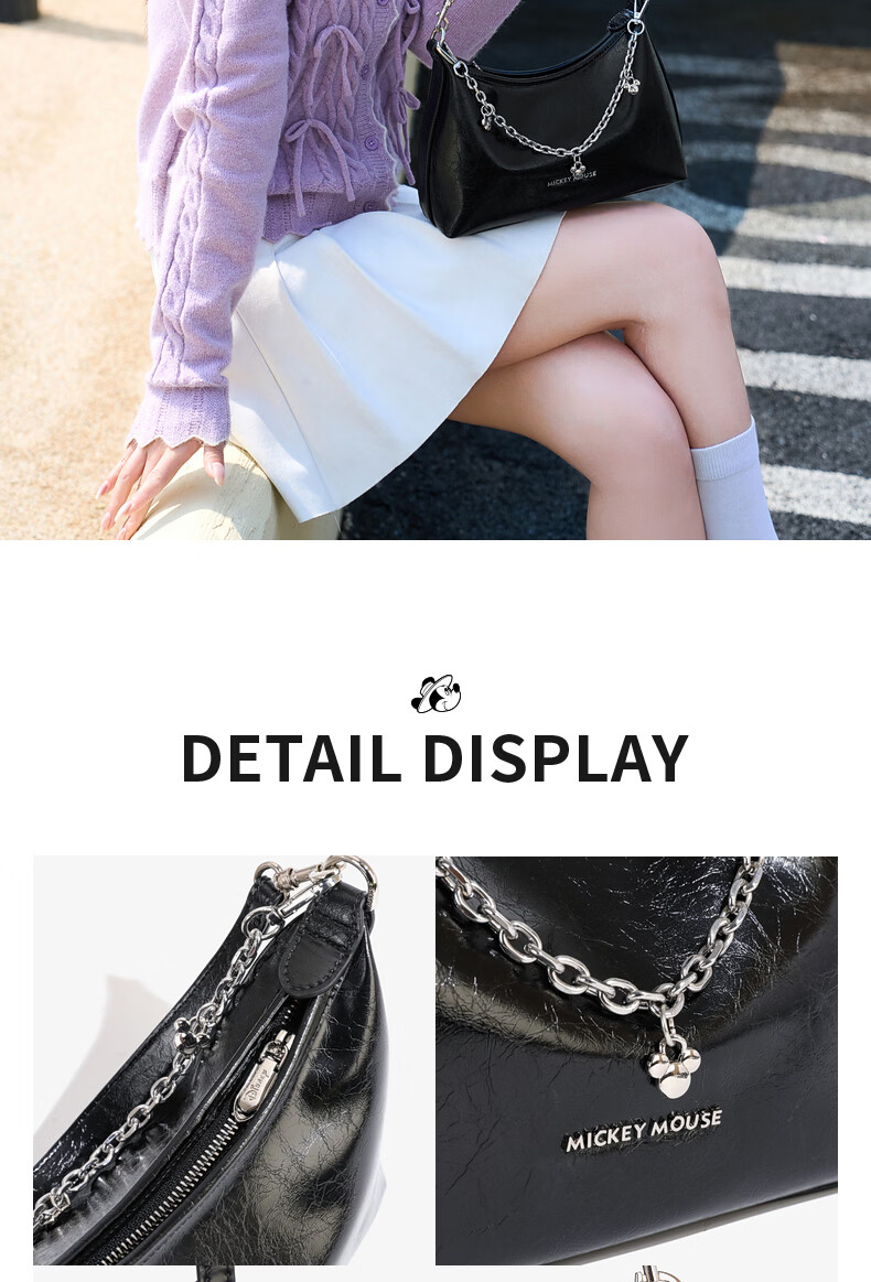 Disney Crossbody Underarm Commuter Bag Women's New Luxury Small Niche New Year Gift Versatile Small Bag 11