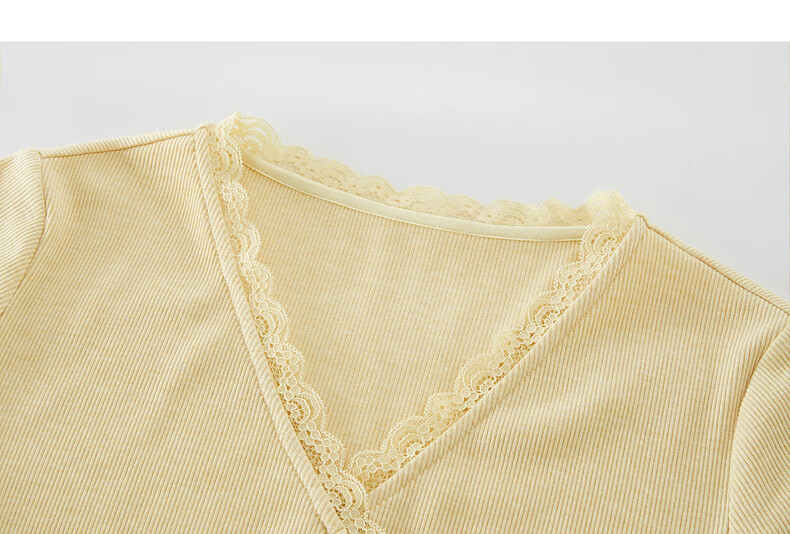 Sllsky Lace Trim V-Neck Short Sleeve T-Shirt Summer Women's Petite Irregular Slim Waist Cropped Top 20