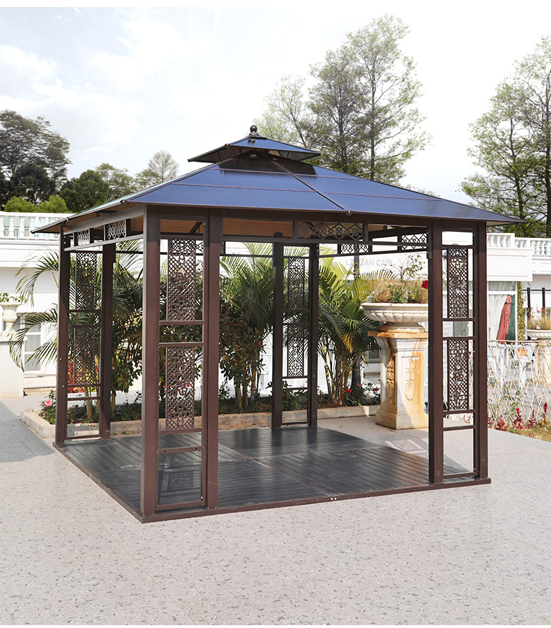 缦宛木 新中式凉亭户外庭院遮阳棚室外休闲亭楼顶花园露台别墅亭子
