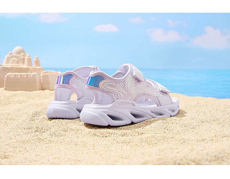 361° Kids Summer Sandals 26 Girls Breathable Soft Sole Non-slip Sports Sandals Purple 28 4