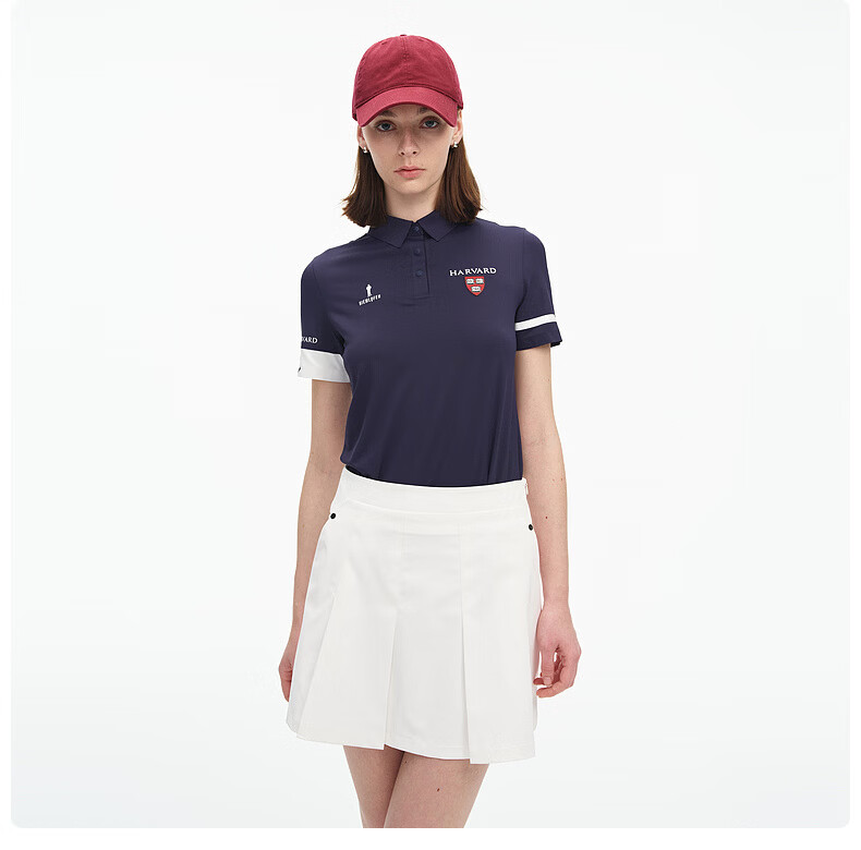 Biyinlefen Golf [Harvard Collaboration] 2025 Spring/Summer New Women's Vintage Collegiate Casual Sports High-End Polo Shirt 9