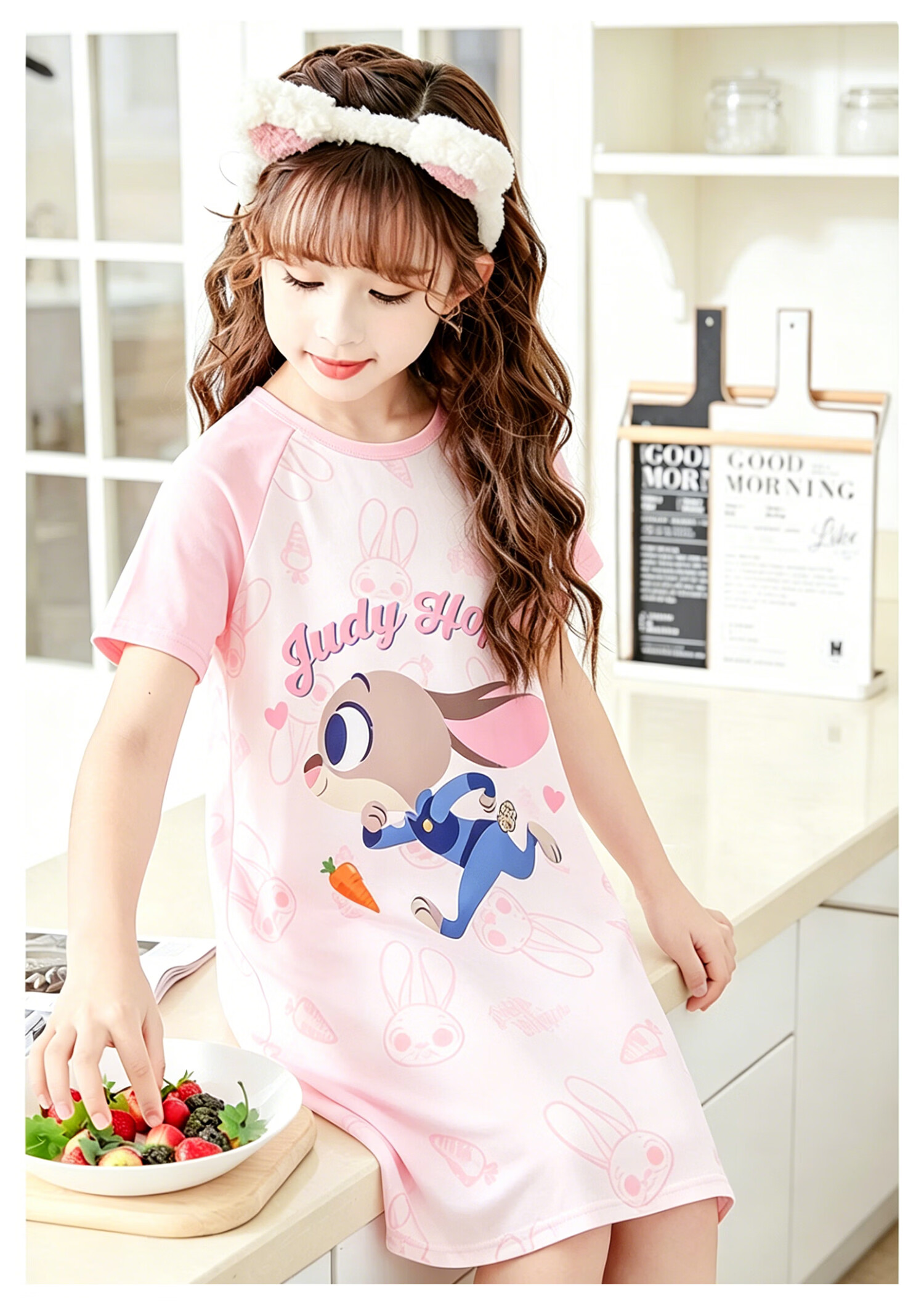 Disney Zootopia Kids Homewear Girls 2026 New Summer Cotton Short Sleeve Nightdress Pajamas 7