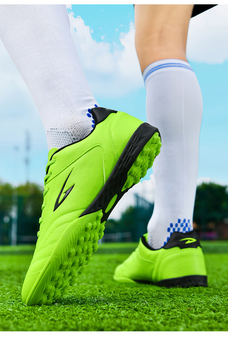 Delhui Football Shoes TF Turf Studs Unisex Youth Adult Non-Slip Wear-Resistant Soccer Cleats White Black Size 38 20