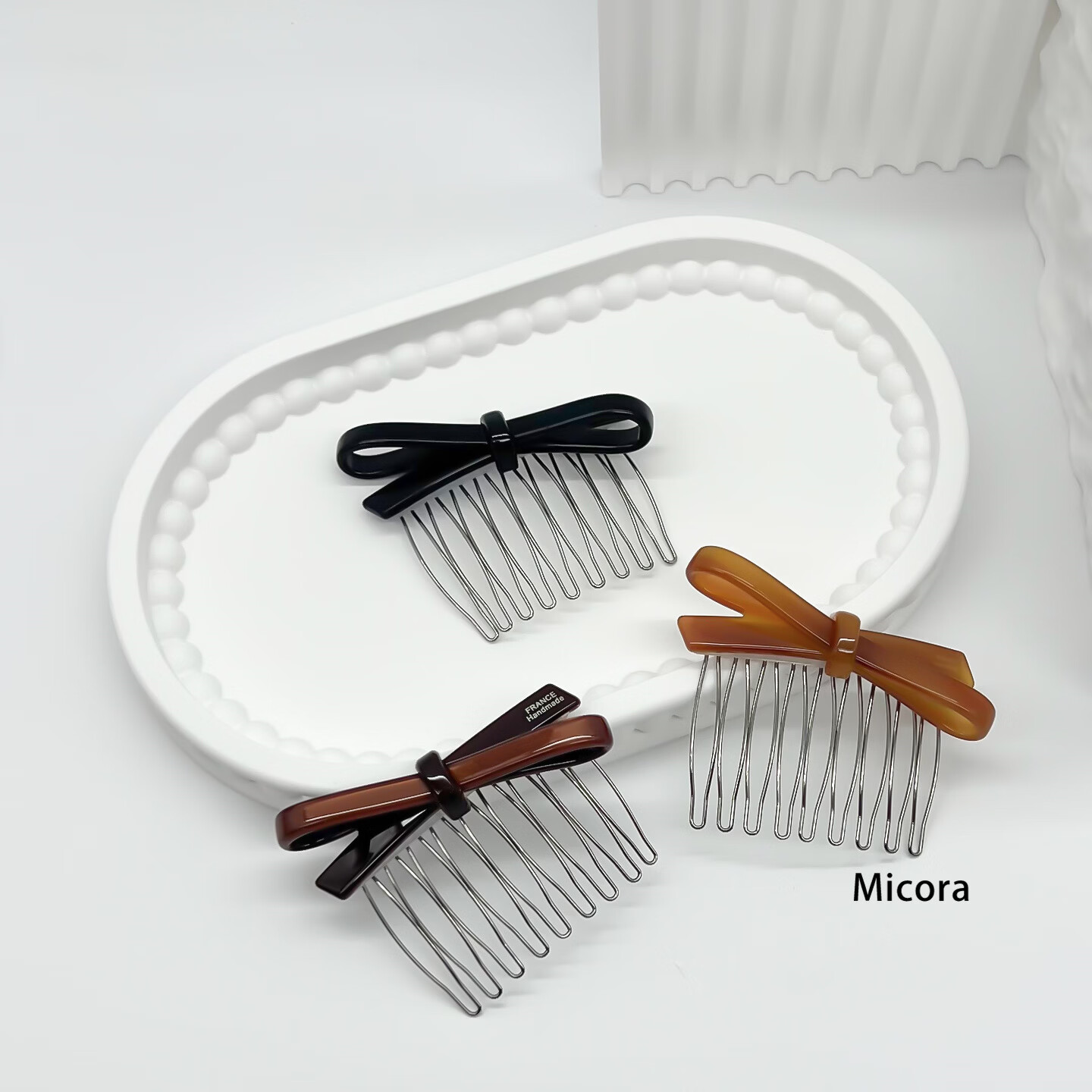 Micora Bow Hairpin Bangs Flyaway Hair Comb Princess Hair Inverted Comb Bun Side Hairpin 11