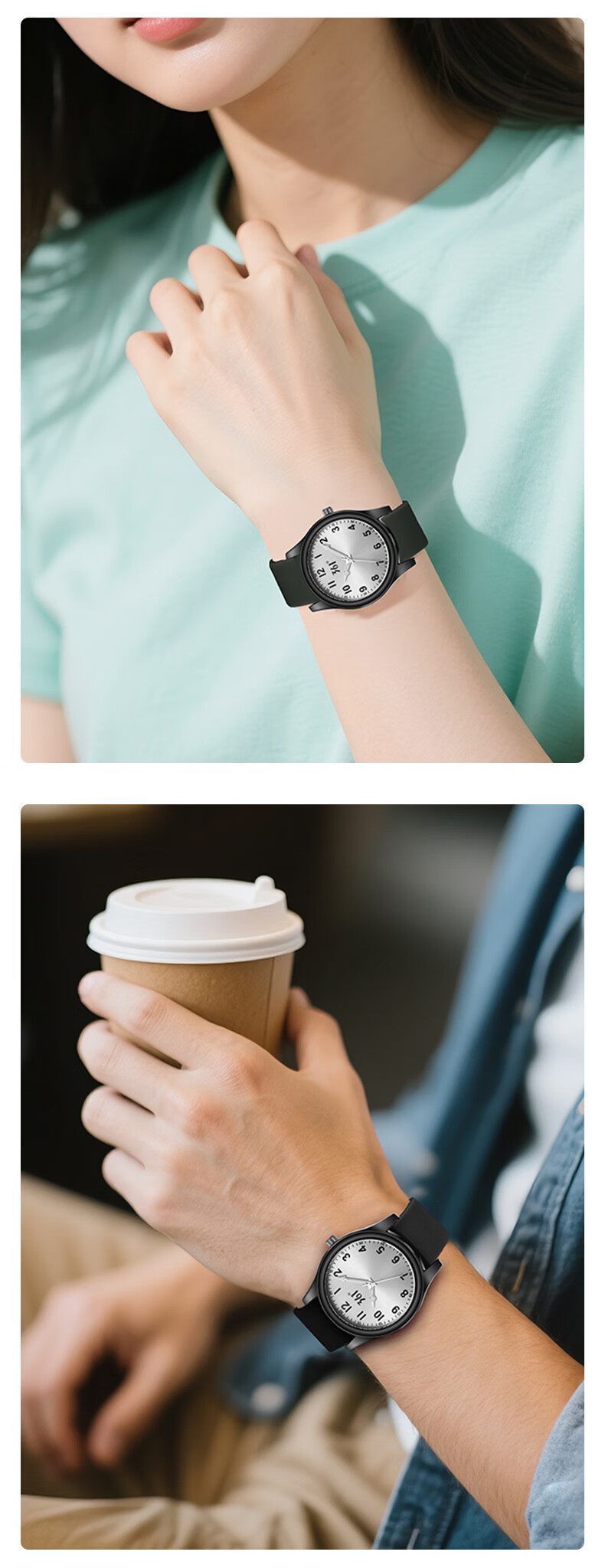 361° Retro Fashion Sports Style Chic Pointer Small Round Dial Youth Luminous Waterproof Quartz Watch for Middle and High School Students 5
