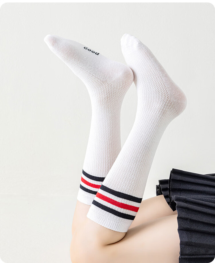Piggy Banner [First Grade] Summer Mesh Thin College Style Boys and Girls Long Tube Three-Stripe Calf Socks 12