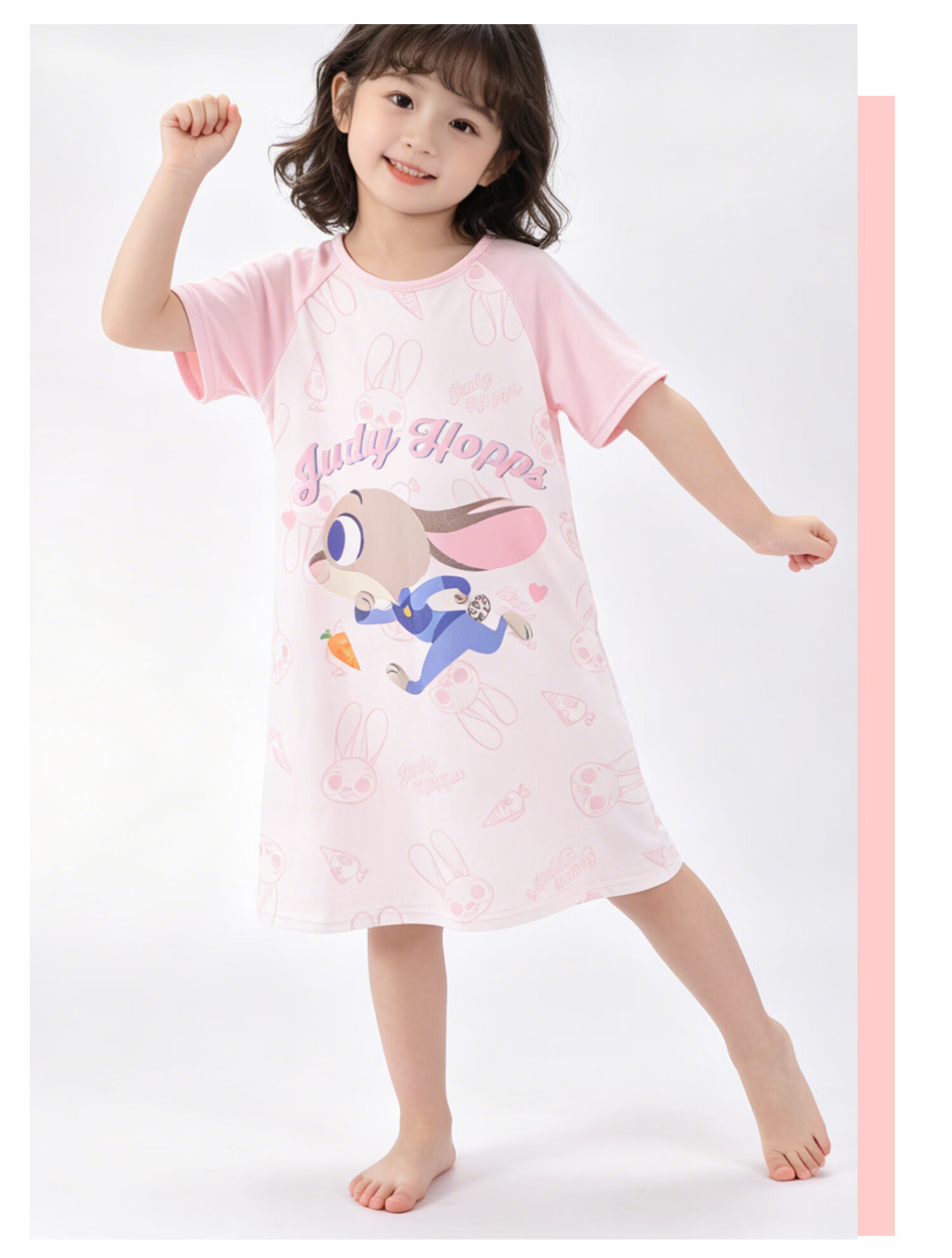 Disney Zootopia Kids Homewear Girls 2026 New Summer Cotton Short Sleeve Nightdress Pajamas 8