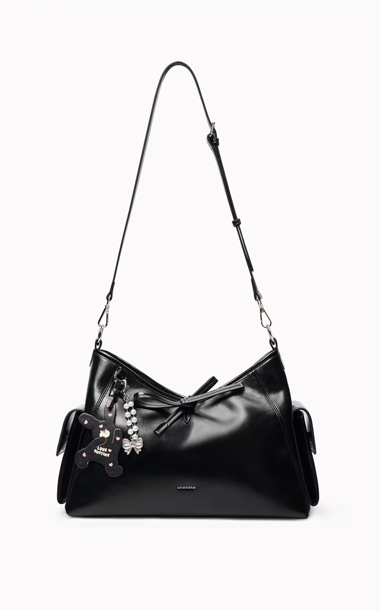 ONETIME Sweet Cool Time Ballet Bunny Hobo Bag New Sweet Cool Shoulder Crossbody Tote Bag Gift for Girlfriend Black 15