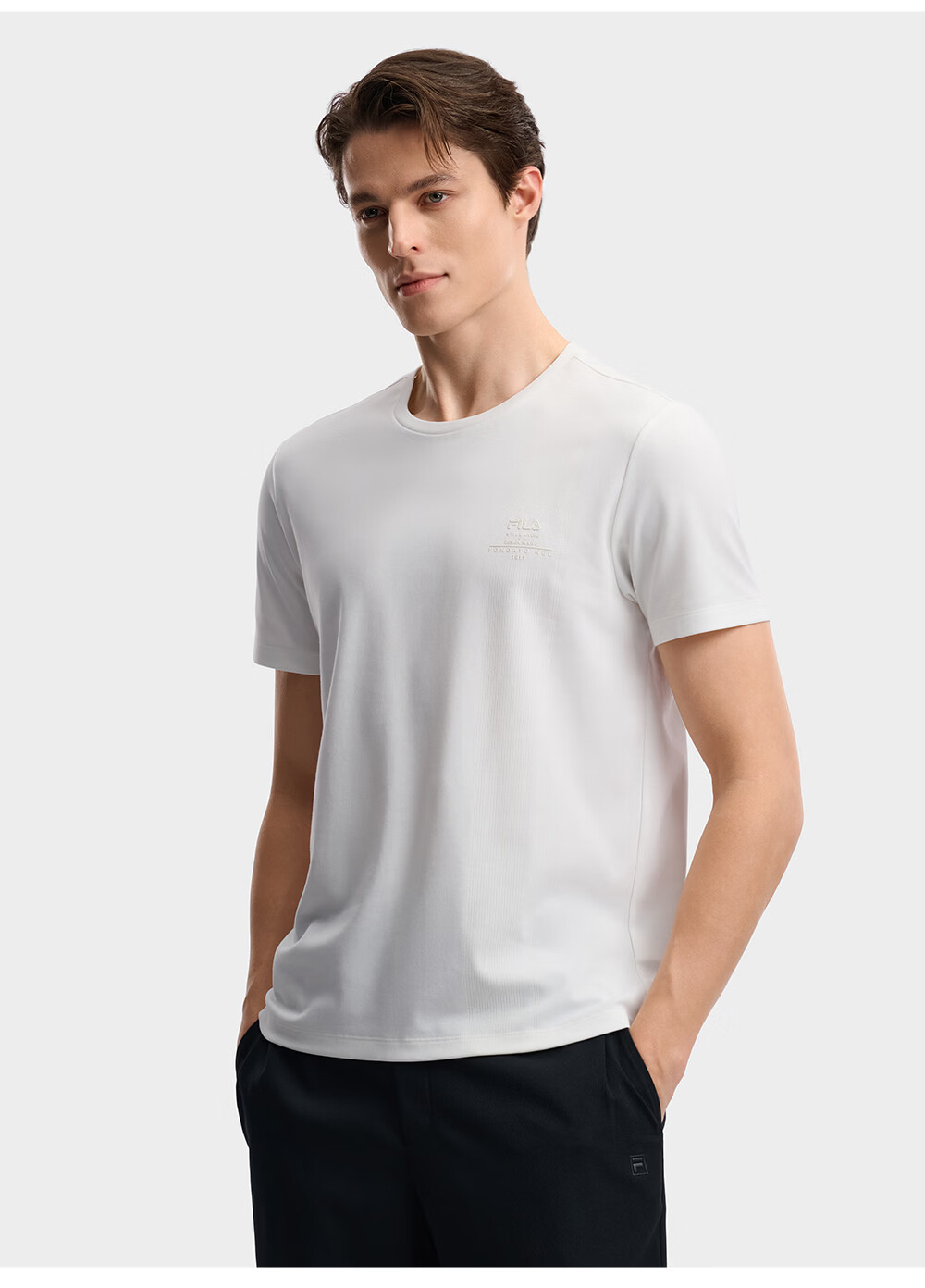 FILA Official Men's Knitted Short Sleeve Shirt 2026 Summer New Basic Casual Simple Commuter T-Shirt 12