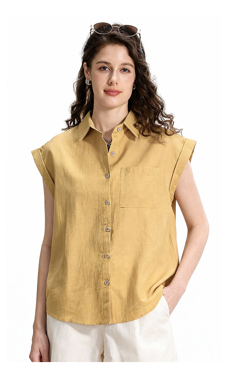 ENC Relaxed Fit Short Sleeve Shirt Gentle Elegant Casual Loose Versatile Women's Summer Slimming Top 7