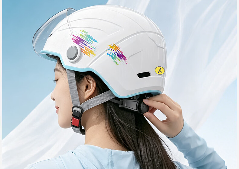 AD New National Standard Class A 3C Certified Electric Vehicle Helmet for Men and Women Summer Lightweight Safety Cap Four-Season Universal Motorcycle Half Helmet Ultra-Light Integrated Molding 212 Pi 22