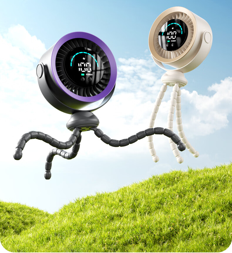 AUX Baby Stroller Mini Octopus Folding Desktop Portable Handheld USB Fan Baby Special Outdoor Cooling Essential Long Battery Life 7