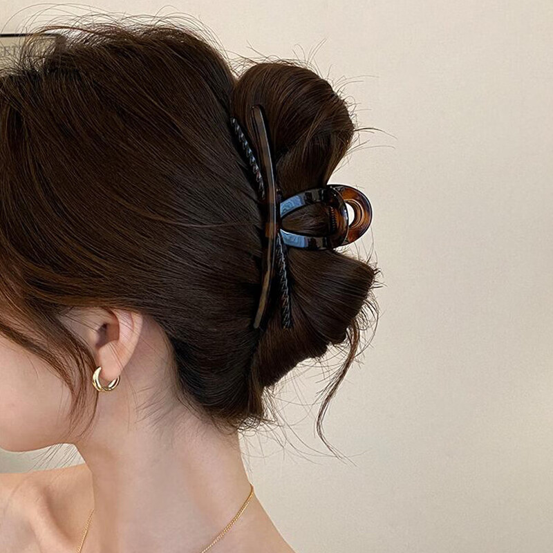 Idaer Korean Vintage Tortoiseshell Hair Claw Full Back Head Hair Clip Simple High-End Shark Clip 2026 New Hair Accessory 3