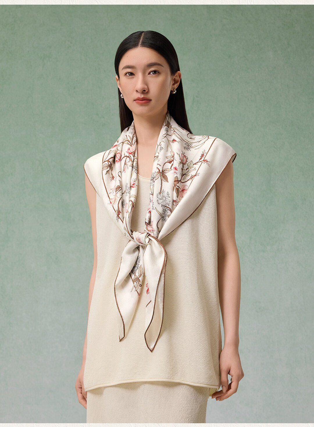Shanghai Story [Counter Same Style] Heavyweight Silk Women's Scarf Heavyweight Shawl Birthday Gift for Mom Girlfriend Gift Box 8