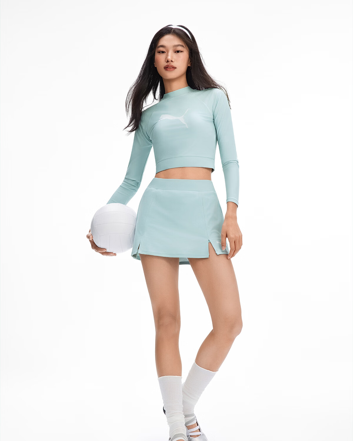 PUMA Women's Two-Piece Swimsuit Skirt Set Conservative Slimming Beach Vacation Hot Spring Versatile Swimwear 28