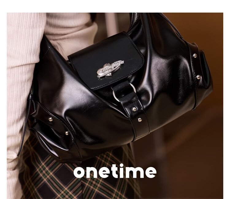 ONETIME Planet Single Shoulder HOBO Bag New Niche Design College Style Fashion Student Class Travel Crossbody Bag Black 3