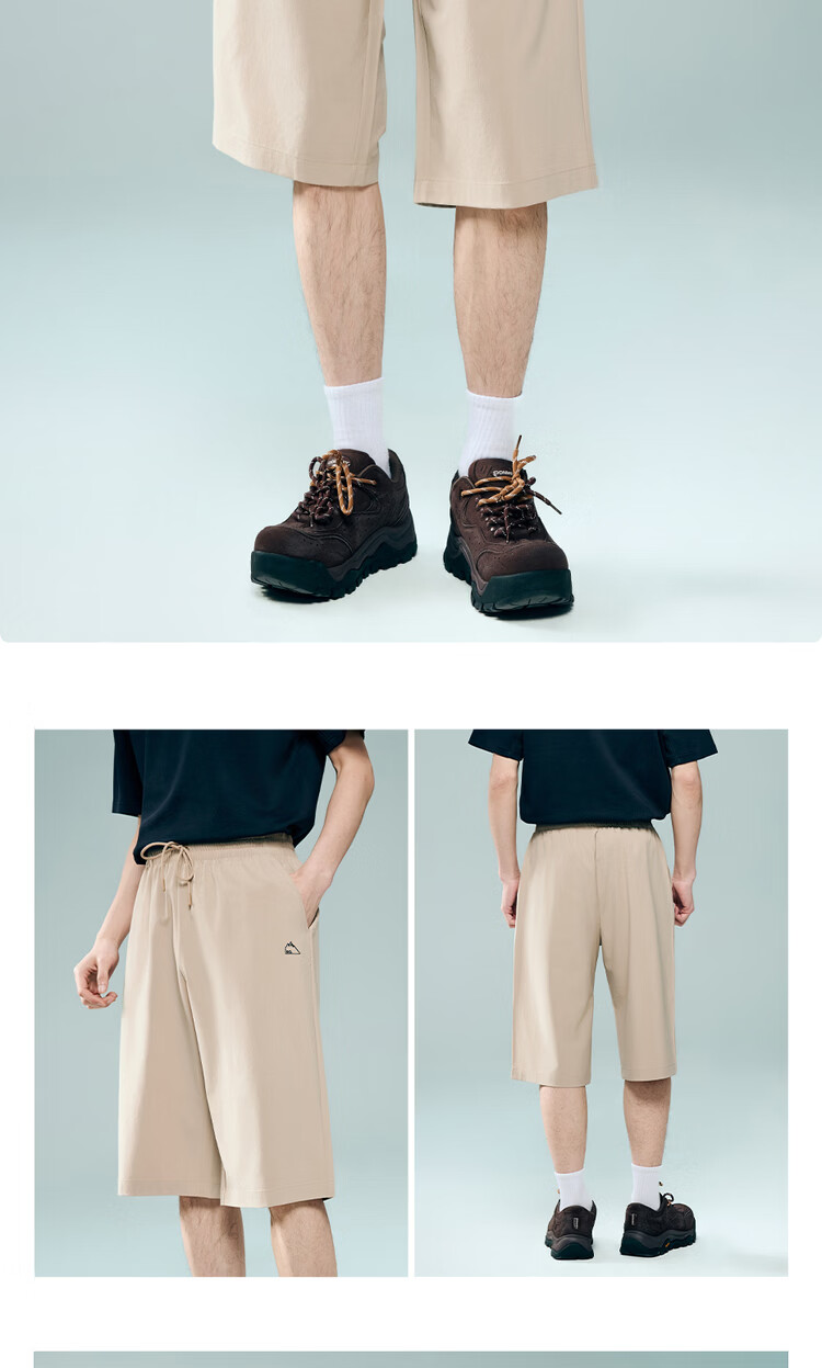 Giordano Men's Summer New Black Technology Cooling Plaid Embroidered Elastic Waist Five-Point Shorts 13126202 17