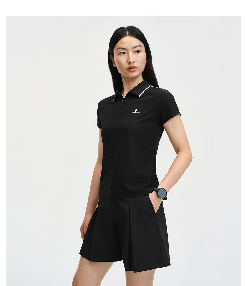 Biyinlefen [Sun Protection Quick-Dry Fabric] 2026 Spring Summer New Women's Casual Commuter Outdoor Polo Shirt with Turn-Down Collar and Short Sleeves 10