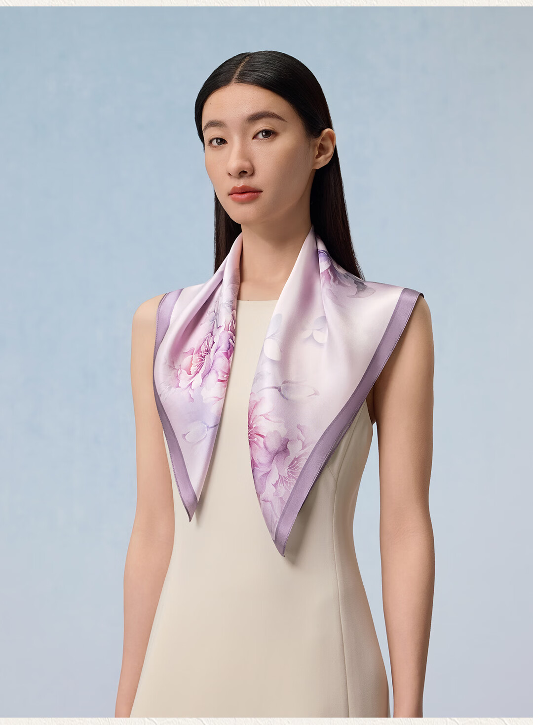 Shanghai Story 100% Mulberry Silk Printed Scarf Square Silk Scarf Gift for Mom and Girlfriend Birthday Women's Silk Scarf Gift Box 8