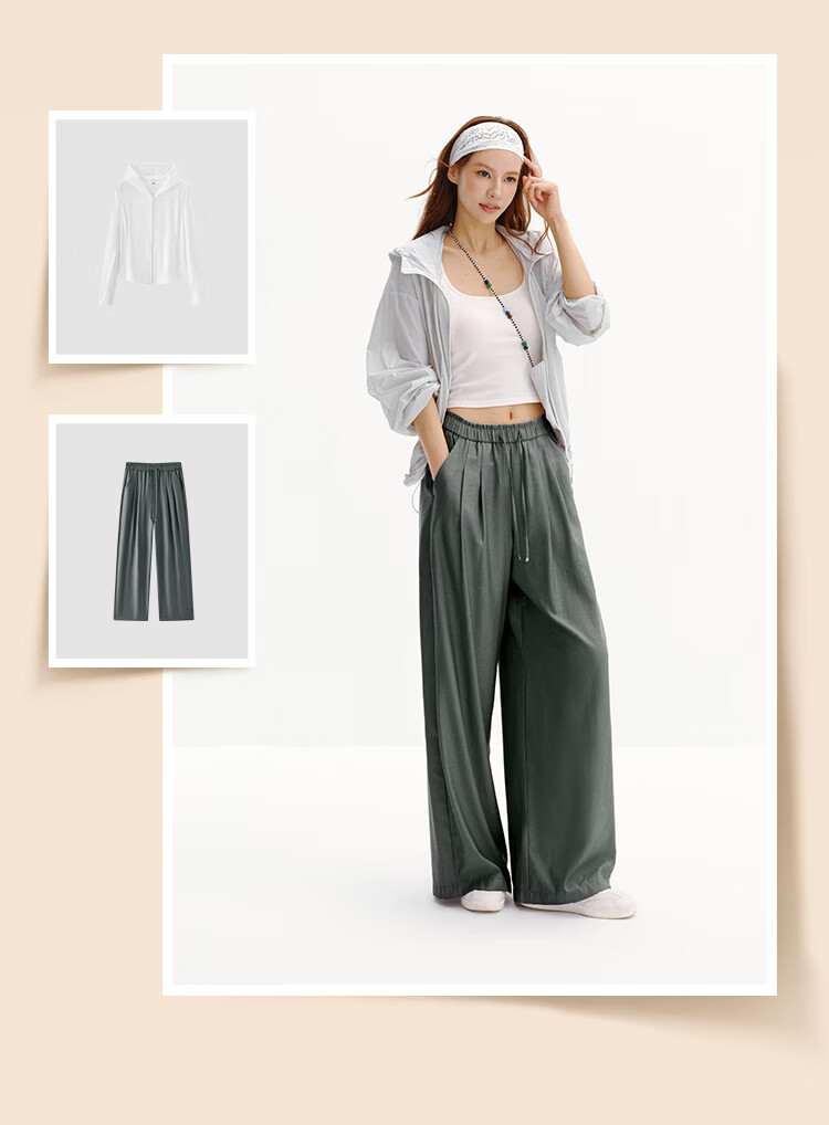 Semir Casual Pants Women Summer Pleated Loose Textured Wide-Leg Pants 2026 Milk Puff Pants 101326127018A 6